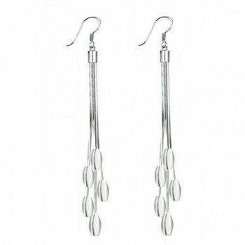 FB Sterling Silver Pin Teardrop Bead Dangling Drop Earrings - CM12259XLQ5