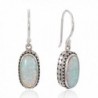 925 Sterling Silver Bali Vintage Filigree Design w/ White Opal Dangle Earrings - CL126GZ67NX