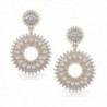 SIFUNUO Gold Earring Open Circle Drop Earrings Rhinestone Crystals & Pearl Earring Large Art Deco Earring - CY12N1R4450