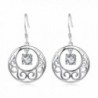 YFN Moon & Star 925 Solid Sterling Silver Filigree Teardrop Dangle Drop Earrings - CT182X9KMOH