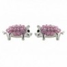 Pig Jewelry - Mini Pig Pavé Rhinestone Stud Earrings in Pink Crystals - C611DF68CT9