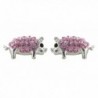 Pig Jewelry - Mini Pig Pavé Rhinestone Stud Earrings in Pink Crystals - C611DF68CT9