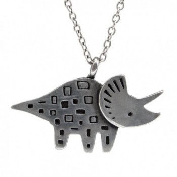 Mark Poulin Women's Pewter Necklace Triceratops Dinosaur 18" Chain - CU11Q2B5R01