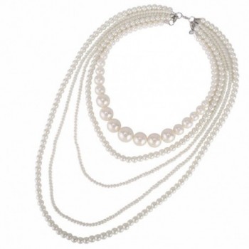 Kalse Multiple Simulated Cluster Necklace in Women's Pearl Strand Necklaces