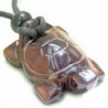 Amulet Lucky Charm Turtle Red Tiger Eye Healing Protection Powers Pendant Necklace - C21108W6RDV