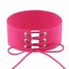 Choker Emubody Womens Vintage Velvet Necklaces Leather Choker Charm - Hot Pink - CA12NT2QAYD