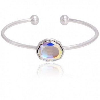  Moments Open Bange Bracelet Made With Swarovski Iridescent Crystal- Jewerly For Women - C61888EX7AT