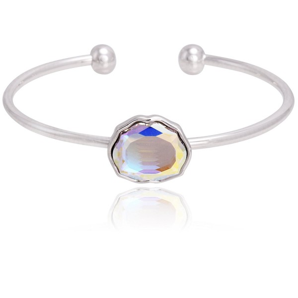  Moments Open Bange Bracelet Made With Swarovski Iridescent Crystal- Jewerly For Women - C61888EX7AT