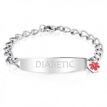 Bling Jewelry Stainless Bracelet Engraving in Women's ID Bracelets