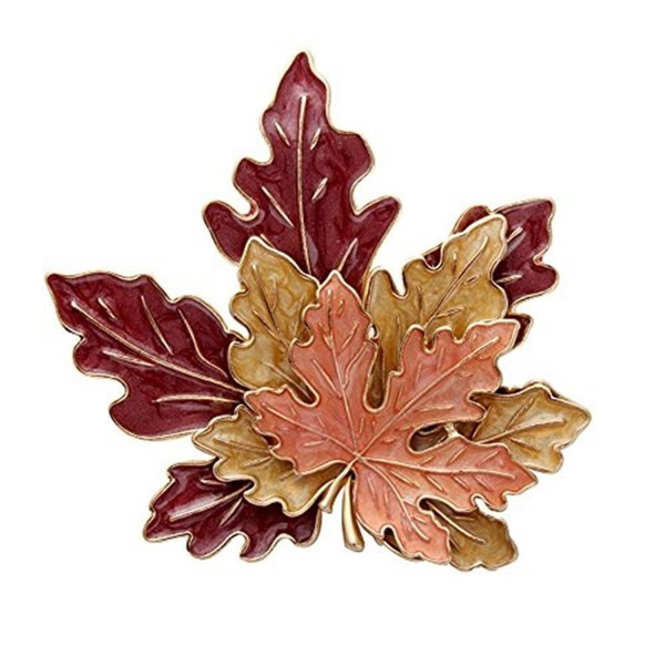 Golden Tone Autumn Maple Leaf Brooch Pin Jewelry Three Maple Leaves Brooch For Women - C512N2VAT2A