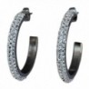 1" Hoop Earrings for women with Beautiful Sparkly Rhinestone Crystals - Clear - CD118YXN88X