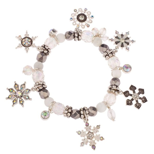Lux Accessories Frozen Snowflake Christmas Xmas Snow Flake Braded Charm Bracelet - CN11QS4TC21 Lux Accessories Frozen Snowflake Christmas Xmas Snow Flake Braded Charm Bracelet - CN11QS4TC21