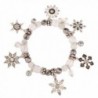 Lux Accessories Frozen Snowflake Christmas Xmas Snow Flake Braded Charm Bracelet - CN11QS4TC21