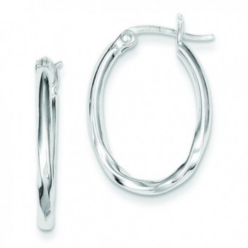 Sterling Silver Twisted Oval Hoop Earrings - CL118B8IZ5R