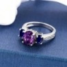Sterling Amethyst Sapphire 3 Stone Available in Women's Statement Rings