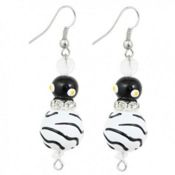 Clementine Design Kate & Macy Z is for Zebra Earrings Painted Glass Rhinestones - CL1176S7CE3