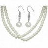 Ivory Imitation Pearl Necklace and Earring Set for Bride-Bridesmaid-Wedding-Prom-New Years Eve - C611C9ZN9I1