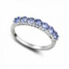 Sterling Silver Tanzanite Half Eternity Band Ring - CI184SS38M8