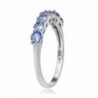 Sterling Silver Tanzanite Half Eternity in Women's Wedding & Engagement Rings