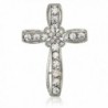 Akianna Silver-tone Swarovski Element Clear Crystals Cross Pin Brooch - C71275W59BH