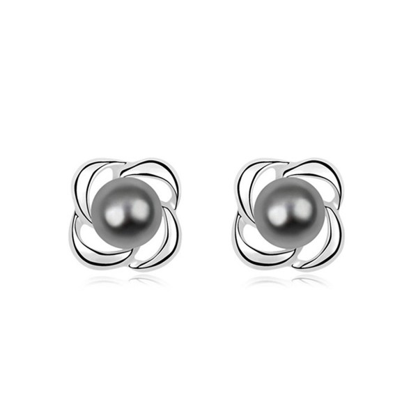 Topro Swarovski Elements "Bosoming Flower in Snow" Retro Style Crystal Earrings - CO125DGO1MF