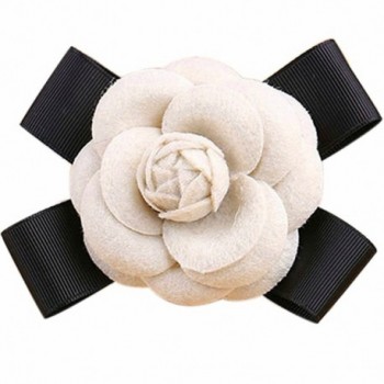 Elegant Wool Camellia Flower Brooch Vintage Bow Floral Pin Mother's Day Women Gift - beige - C6182DZ95RS