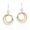 Trendy Tri Color Hoop .925 Sterling Silver Dangle Earrings - CR11C608AD7