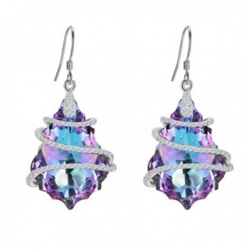 EVER FAITH Sterling Earrings Swarovski - 1-Vitrial Light Purple - C117YTZRDWN