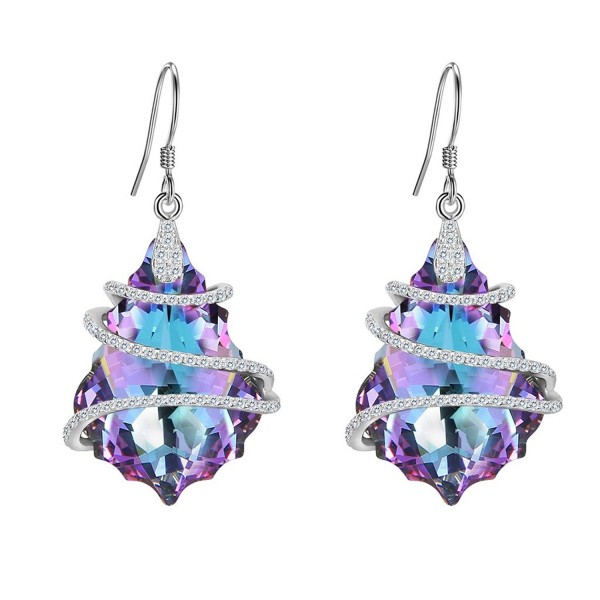 EVER FAITH Sterling Earrings Swarovski - 1-Vitrial Light Purple - C117YTZRDWN