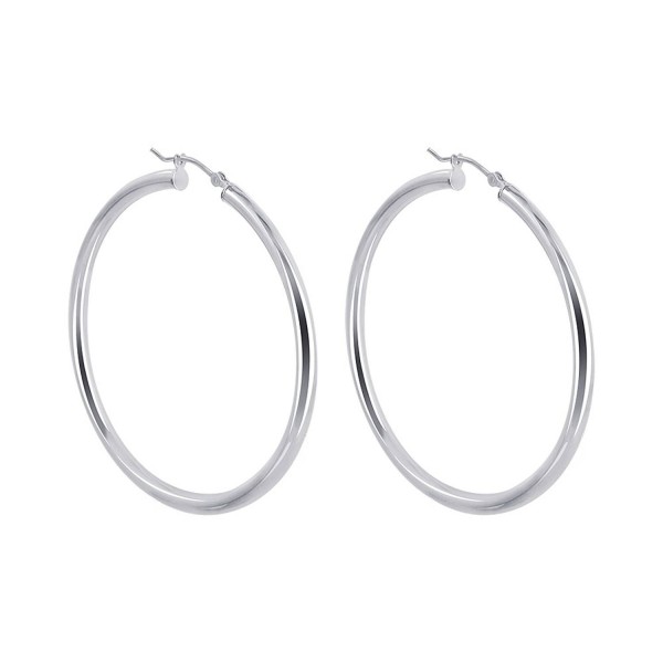 925 Sterling Silver 2.5mm wide Hoop Earrings (45mm Diameter) - CL11HAEFQEZ