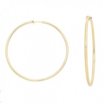 2.25 in Solid Goldtone Spring Back Hoop Clip On Earrings - CI128LAW2CZ