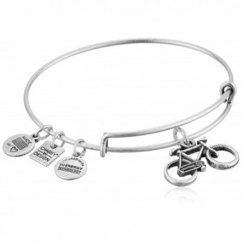 Alex and Ani Charity By Design Bike Bangle Bracelet - Rafaelian Silver - CI11XEXDZVN