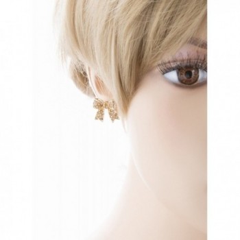 Fashion Crystal Pave Ribbon Earrings