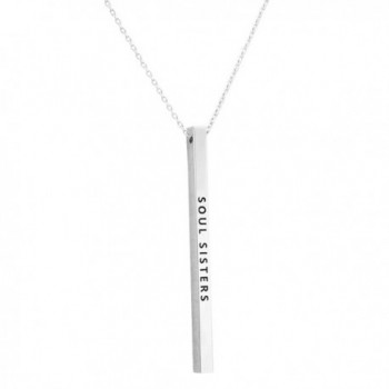 Rosemarie Collections Women's Simple Vertical Bar Pendant Necklace "Soul Sisters" - Silver Tone - CW184Y6A6N2