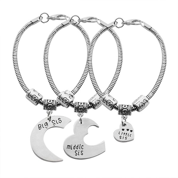 Middle Little Pendant Bracelet Jewelry - 3 Pcs Big Middle Little Sis Bracelet - CH17Z6QC62Y