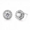 GULICX Fashion Jewelry Classic Round White Clear Zircon White Gold Tone Party Huggie Stud Earrings - CZ121E5WAO9