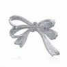 Bling Jewelry Ribbon Brooch Silver