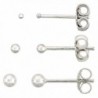 Sterling Silver Ball Stud Earrings 3-pair Set 1mm 2mm & 3mm - C0115M77H6N