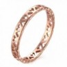 Stainless Steel Tiny Hollow Hearts Band Ring-3mm Rose Gold-Size 5 - C4184C4NHWC