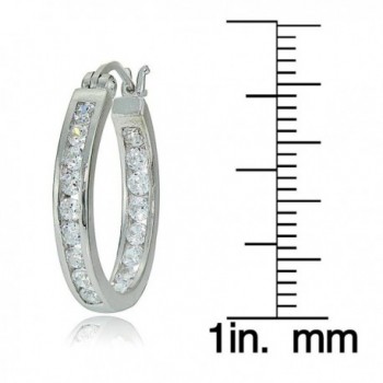 Sterling Zirconia Channel Set Inside Out Earrings in Women's Hoop Earrings