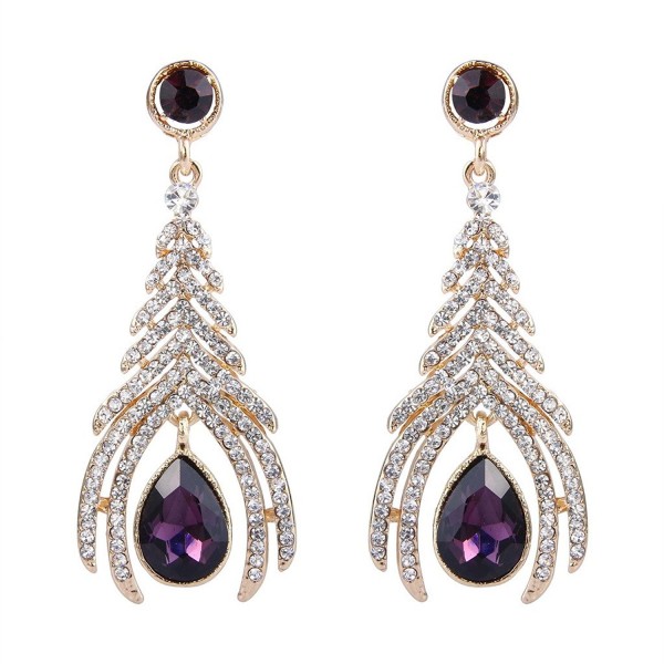 BriLove Teardrop Cocktail Chandelier Gold Tone - Gold-Tone Amethyst Color - C7123ZWJ6KL