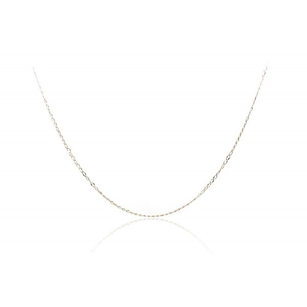 Chelsea Jewelry Basic Collections 2.0mm Wide 18K Ultra Thin Cable Chain Necklace - stainless-steel-and-gold - CE123UMWFSB