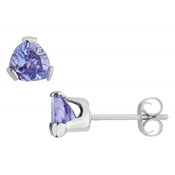 Trillion Cut Tanzanite Stud Earrings 4/5 Carat (ctw) in Sterling Silver - CP12C45MN05