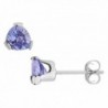 Trillion Cut Tanzanite Stud Earrings 4/5 Carat (ctw) in Sterling Silver - CP12C45MN05