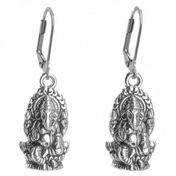 Sabai NYC Silvertone Ganesh Earrings on Stainless Steel Earwires - CQ187CXKONQ