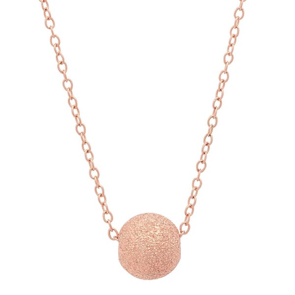 Sterling Silver Laser Cut Texture Floating Ball Necklace- 16+2" - CA185LMZ22U