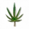 Marijuana Weed Pot Leaf Green Enamel on Pewter Jacket or Hat Pin Medium - CV1267ZTLXP