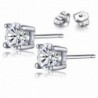 3 10mm Sterling Silver Zirconia Earring in Women's Stud Earrings