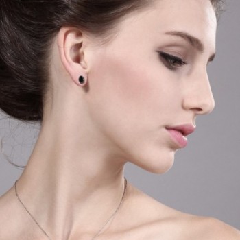 Sapphire Sterling Silver 4 prong Earrings