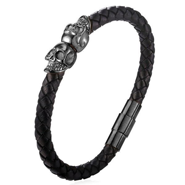 U7 Plated Surfer Skeleton Bracelet - 19CM Black - C312IYXIW0V